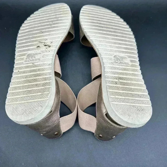 SOREL Ella sandals Metallic Cream Size 9 - Picture 7 of 7